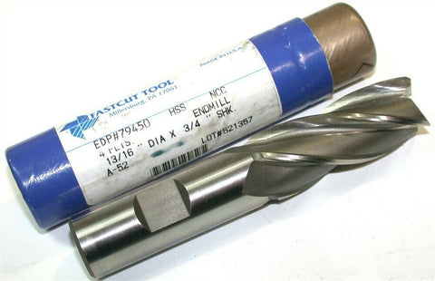 Up To 5 New Fastcut 13/16" 4 Flute Single End HSS End Mills 79450
