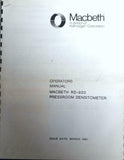 Macbeth 900 Series Densitometers Operation & Service Manuals