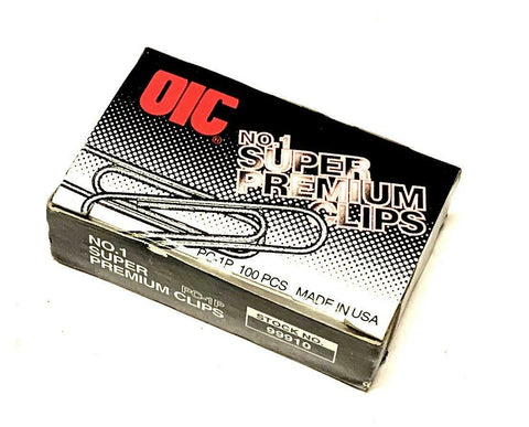OIC 99910 No. 1 Super Premium Clips PC-1P - Box of 100 (2 Available)