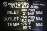 Norgren R74G-6AK-RMN Air Pressure Regulator 3/4" NPT 300/150 PSI IN/OUT 175°F