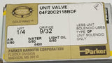 Parker 04F20C2118BDF Solenoid Unit Valve 1/4" NPT 9/32" Orifice (4 Available)
