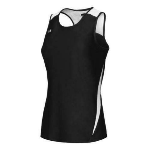 New Under Armour UA 1202258 Women's Interval Singlet Black/White Size Medium