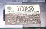 New Gould  J13P30  Control Relay  48 VDC Coil 300 VAC Contact Rating