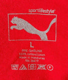 Puma Men's Love Equals Soccer Spain Red Short Sleeve Shirt Size Large
