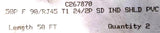 Unbranded C267870 Communications Cable 25PR 50Ft Gray 908217 50P-F T1 SHLD PVC