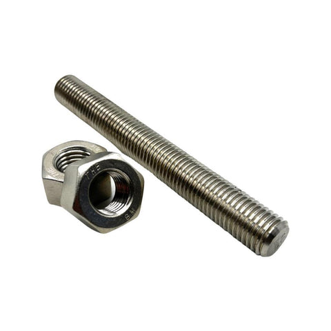 7/8-9 x 7-1/4" AISI 316 Stainless Steel Fully Threaded Stud Grade B8M w/ Nuts 8M