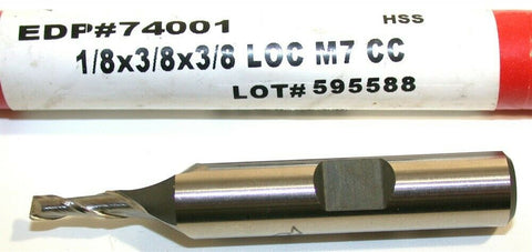 Up to 3 New Brubaker 1/8" Diameter 3/8" Shank 2 Flute HSS End Mill 74001
