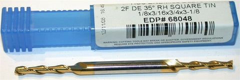 Up to 4 New Niagara 1/8" Double End Tin Coat 2 Flute HSS End Mill 68048