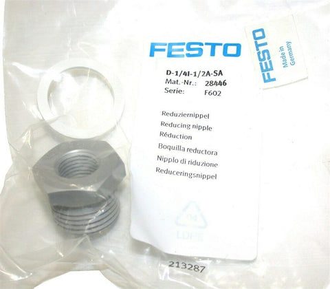 Up to 64 New Festo Reducing Nipple Bushings with Sealing Ring 28446