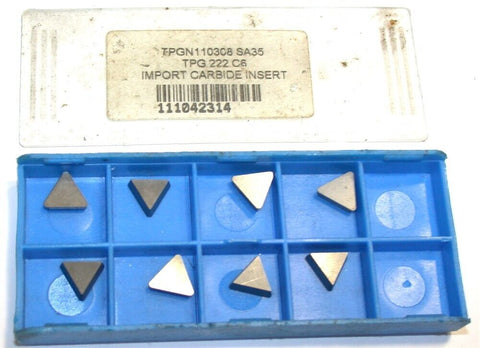 Lot of 8 New Indexable Turning Carbide Inserts TPGN110308 SA35