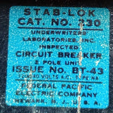 Federal Pacific NA320 2-Pole Stab-Lok Circuit Breaker 30A 120/240VAC 1 Phase