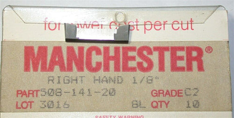 Lot of 9 New Manchester Grooving Carbide Inserts 508-141-20