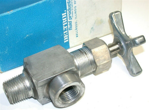 Deltrol Pneu-Trol 1/2" 10000 PSI Steel Angle Needle Valve M401S3 New
