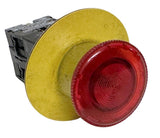 Telemecanique Z-BW06 Illuminated Red Push Button w/ Yellow Ring ZB2-BE102
