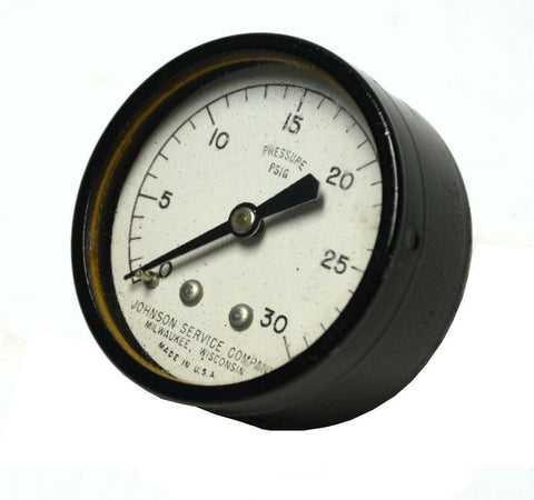 JOHNSON SERVICE COMPANY 0-30 PSIG PRESSURE GAUGE 1/8" NPT BACK MOUNT