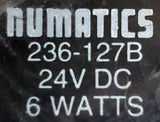 Numatics 031SA4004 Solenoid Valve With One Numatics 236-127B Coils 24VDC 6W
