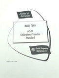 RFL Industries Model 1605 AC-DC Calibration/Trasnfer Standard Instruction Manual
