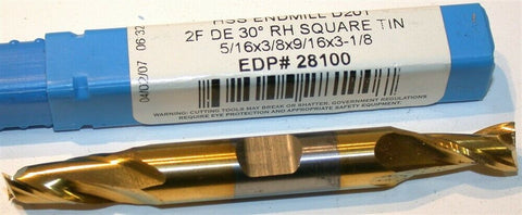 Up to 5 New Niagara 5/16" Double End Tin Coat 2 Flute HSS End Mill 28100