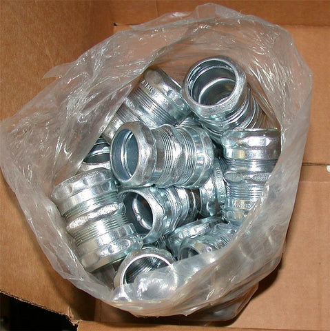 LOT OF 25 NEW STEEL CITY 1" EMT CONDUIT COMPRESSION FITTINGS  MODEL TK113A