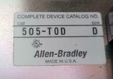 Allen Bradley 505-T0D Reversing Starter Size 00 Ser. D