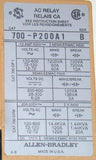 ALLEN BRADLEY CONTROL RELAY 10 AMP MODEL 700P200A1
