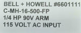 Bell & Howell Electrol C-MH-16-500-FP Drive Control 1/4HP 90V ARM 115VAC