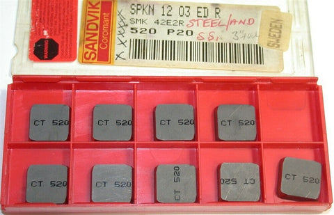 Lot of 9 Sandvik Carbide Milling Inserts SPKN 12 03 ED R 320