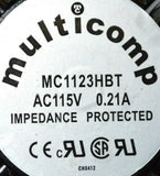 MULTICOMP MC1123HBT AXIAL FAN 115 VAC @ 0.21 AMPS