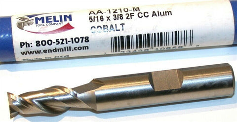 Up to 3 New Melin 5/16" Diameter 3/8" Shank 2 Flute Cobalt End Mill AA-1210-M