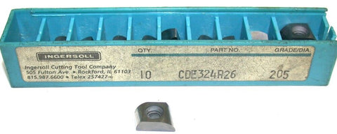 10 New Ingersoll Carbide Milling Inserts CDE324R26 205