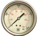 Nuova Fima HC1P-140S Liquid Filled Pressure Gauge 0-2000 PSI 1/4" NPT