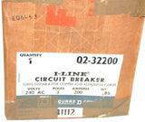 Square D 200 Amp 240 Volt 3 Pole I-Line Circuit Breaker Q2-32200 NIB