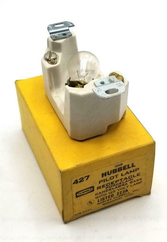 Hubbell 427 Pilot Lamp Receptacle Porcelain Base W/ 125V Lamp (4 Available)