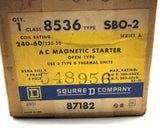 Square D 8536-SBO2 AC Magnetic Starter 240 VAC Size 0
