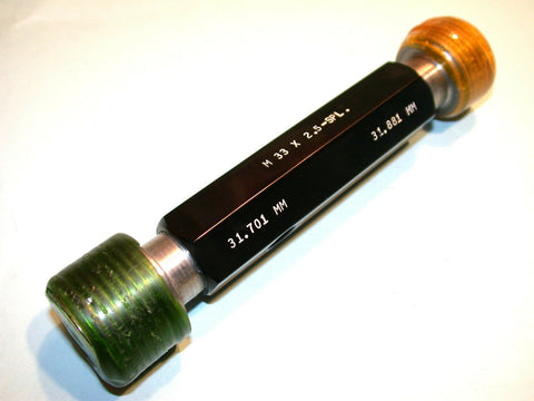 NEW GAGE ASSEMBLY CO. DOUBLE END THREAD PLUG GAGE M33 X 2.5 FREE SHIPPING