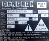 Mercron FX0648-2/230 Power Supply 50Hz 0.3A 230V Input 1650V Output 600mA 70W