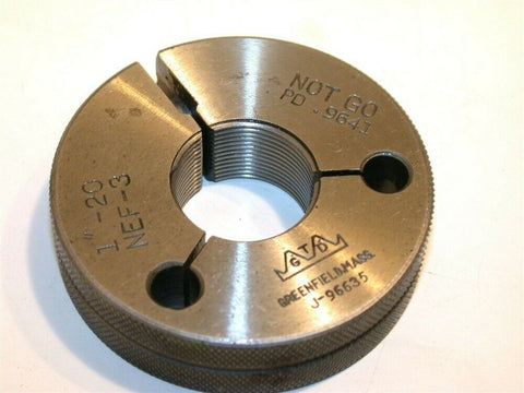 GREENFIELD NO GO THREAD RING GAGE 1"-20 NEF-3 -FREE SHIPPING
