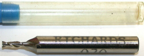 Up to 2 New Richards .070" Diameter 3/16" Shank 2 Flute HSS End Mill