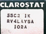 Clarostat RV4LAYSA Potentiometer 1K Ohms 53C2 102A