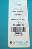 Lot of 10 New Ingersoll Carbide Tin Coated Milling Inserts LPE434-004 IN2530
