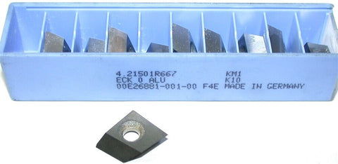 Lot of 10 Hertel ECK 0 ALU K10 Indexable Carbide Milling Inserts 4.21501R667 KM1