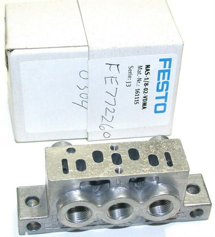 Festo NAS-1/8-02-VDMA Manifold Sub-Bases 161115 NIB