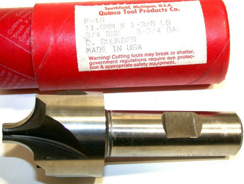 Quinco 11MM Diameter Corner Rounding 4 Flute End Mills F-16 New