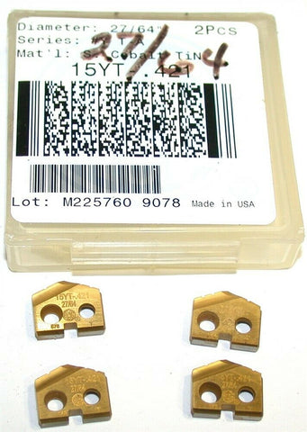 4 Allied Machine Original T-A 27/64" Carbide Spade Drilling Insert 15YT-.421