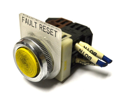 FUJI ELECTRIC AH30-F YELLOW PUSHBUTTON WITH AHX-291 CONTACT