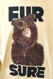 Gildan Men's Workaholics Fur Sure Graphic Yellow Shirt Size Large