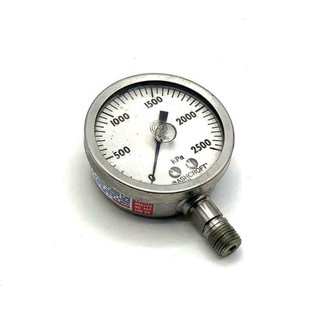 Ashcroft 0-2500 kPa Liquid Filled Pressure Gauge 1/4" NPT Bottom Mount