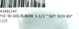 Lot of 2 CPVC 90 Degree Elbow 1-1/2" Schedule 80