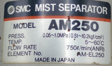 SMC AM250 Mist Separator 1/4" NPT .05-1.0MPa 140°F Max 0.3m Filtration Rating