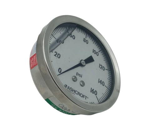 Ashcroft Duralife AISI 316 Tube & Socket 0-160 PSI Pressure Gauge